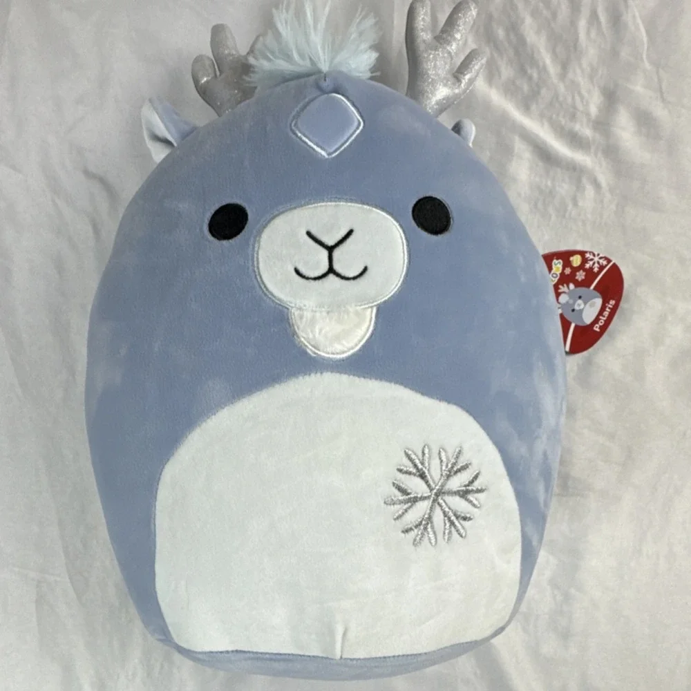 Squishmallows Polaris Blue Reindeer Plush 12 Inch #2947 Holiday Stuffed Animal N